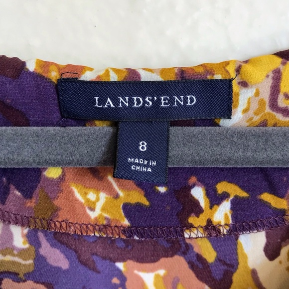 Land's End Purple Floral Georgette Ruffle - Picture 5 of 8